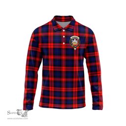 Scottish MacLachlan Modern Clan Crest Tartan Polo Long Sleeve Plaid Polo Shirt