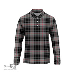 Scottish Moffat Modern Tartan Long Sleeve Plaid Polo Shirt