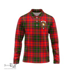 Scottish Stewart of Appin Modern Clan Crest Tartan Polo Long Sleeve Plaid Polo Shirt