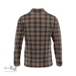 Scottish Sutherland Weathered Tartan Long Sleeve Plaid Polo Shirt