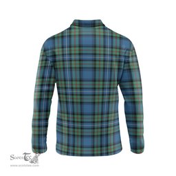 Scottish Robertson Hunting Ancient Tartan Long Sleeve Plaid Polo Shirt