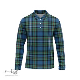 Scottish Robertson Hunting Ancient Tartan Long Sleeve Plaid Polo Shirt