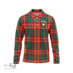 Scottish Stewart of Appin Ancient Clan Crest Tartan Polo Long Sleeve Plaid Polo Shirt