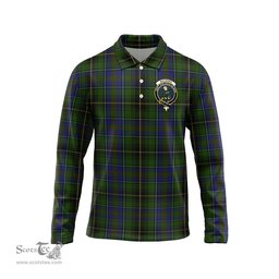 Scottish MacInnes Clan Crest Tartan Polo Long Sleeve Plaid Polo Shirt
