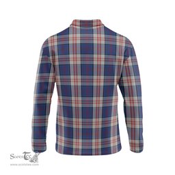 Scottish Stewart of Appin Hunting Dress Clan Crest Tartan Polo Long Sleeve Plaid Polo Shirt