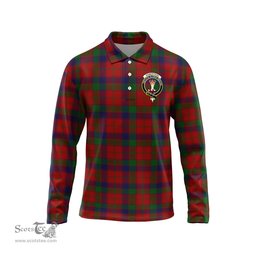 Scottish Robertson Clan Crest Tartan Polo Long Sleeve Plaid Polo Shirt