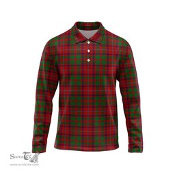 Scottish Shaw of Tordarroch Red Dress Tartan Long Sleeve Plaid Polo Shirt