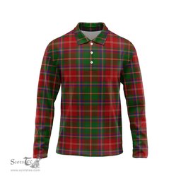 Scottish Somerville Tartan Long Sleeve Plaid Polo Shirt