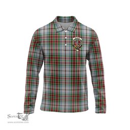 Scottish MacBain Dress Clan Crest Tartan Polo Long Sleeve Plaid Polo Shirt