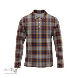 Scottish MacInnes Ancient Hunting Tartan Long Sleeve Plaid Polo Shirt