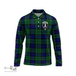 Scottish MacCallum Modern Clan Crest Tartan Polo Long Sleeve Plaid Polo Shirt