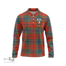 Scottish MacLean of Duart Ancient Clan Crest Tartan Polo Long Sleeve Plaid Polo Shirt