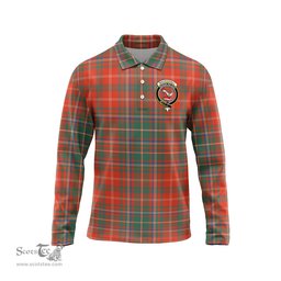 Scottish MacDougall Ancient Clan Crest Tartan Polo Long Sleeve Plaid Polo Shirt
