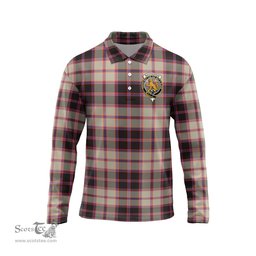 Scottish MacPherson Hunting Ancient Clan Crest Tartan Polo Long Sleeve Plaid Polo Shirt