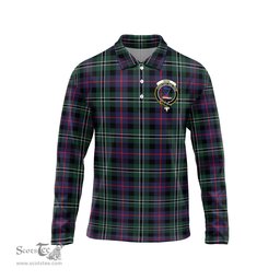 Scottish Rose Hunting Modern Clan Crest Tartan Polo Long Sleeve Plaid Polo Shirt