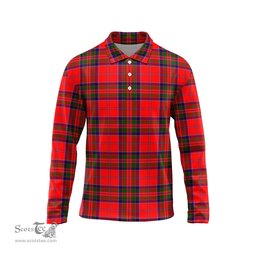 Scottish MacGillivray Modern Tartan Long Sleeve Plaid Polo Shirt