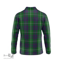Scottish MacIntyre Hunting Clan Crest Tartan Polo Long Sleeve Plaid Polo Shirt