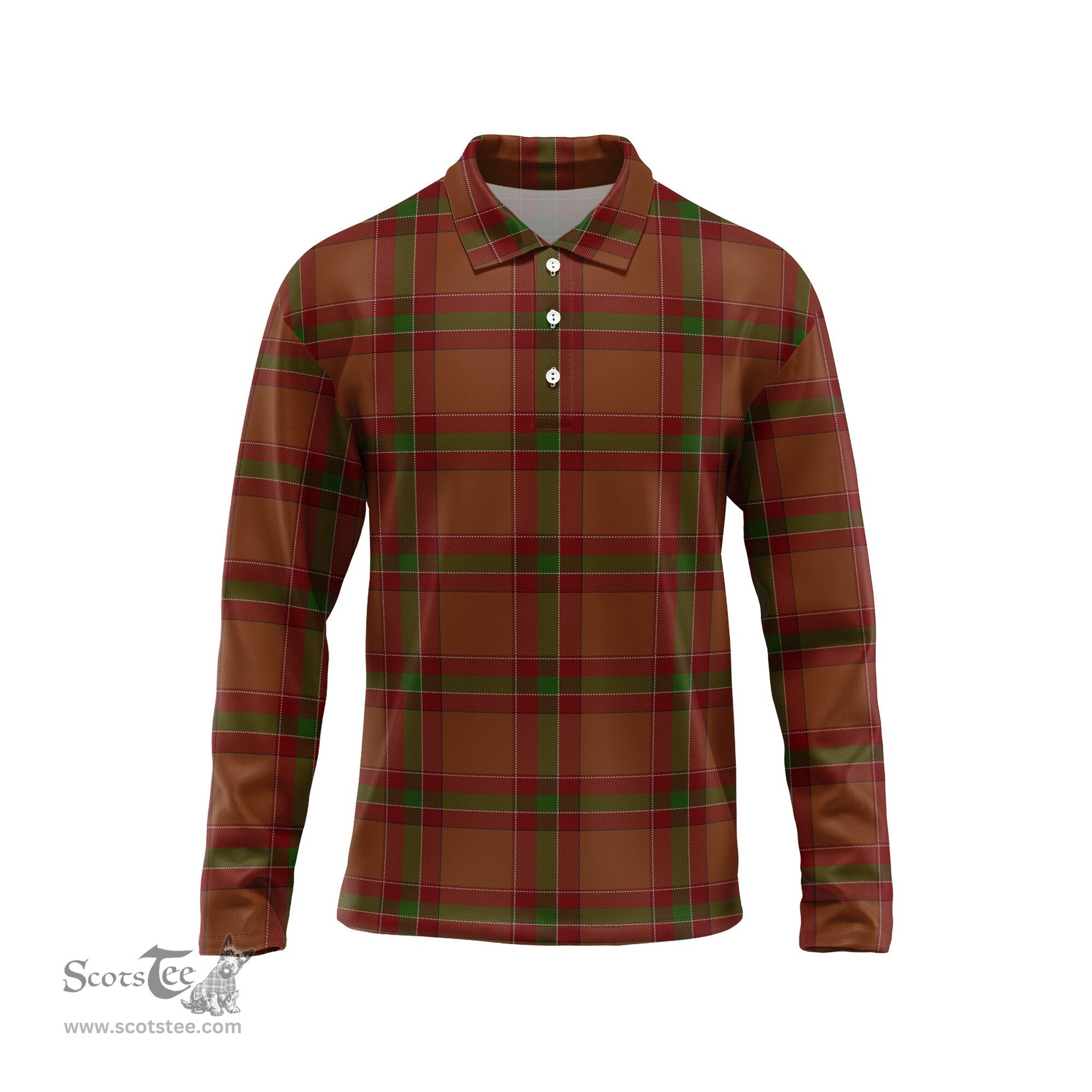 Scottish McBrayer Tartan Long Sleeve Plaid Polo Shirt