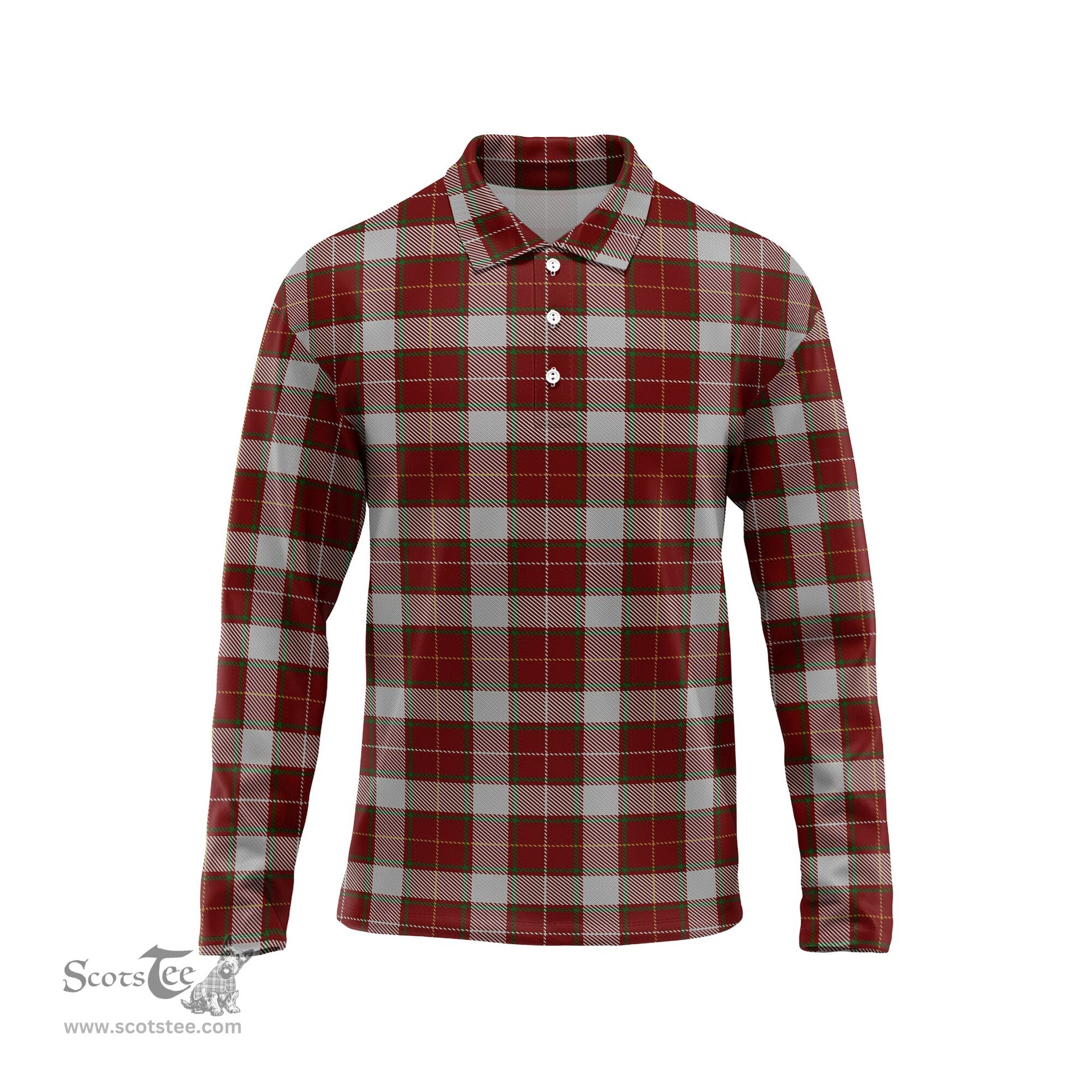 Scottish MacFie Dress Tartan Long Sleeve Plaid Polo Shirt