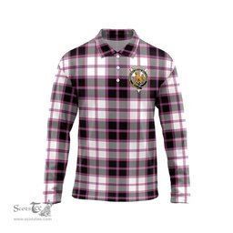 Scottish MacPherson Hunting Modern Clan Crest Tartan Polo Long Sleeve Plaid Polo Shirt