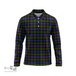 Scottish Murray of Atholl Modern Tartan Long Sleeve Plaid Polo Shirt