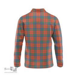 Scottish Robertson Ancient Tartan Long Sleeve Plaid Polo Shirt