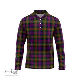 Scottish MacDonell of Glengarry Modern Tartan Long Sleeve Plaid Polo Shirt