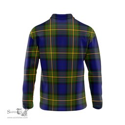 Scottish Moore Clan Crest Tartan Polo Long Sleeve Plaid Polo Shirt