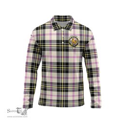Scottish MacPherson Dress Ancient Clan Crest Tartan Polo Long Sleeve Plaid Polo Shirt