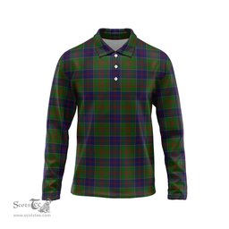 Scottish Stewart of Appin Hunting Tartan Long Sleeve Plaid Polo Shirt