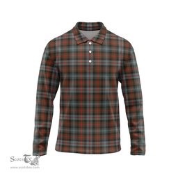 Scottish Murray of Atholl Weathered Tartan Long Sleeve Plaid Polo Shirt