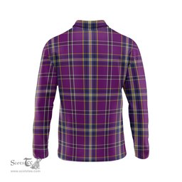Scottish O'Riagain Tartan Long Sleeve Plaid Polo Shirt