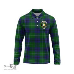 Scottish Oliphant Clan Crest Tartan Polo Long Sleeve Plaid Polo Shirt