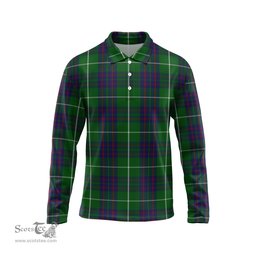 Scottish MacIntyre Hunting Tartan Long Sleeve Plaid Polo Shirt