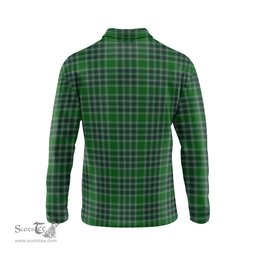 Scottish MacDonald Lord of the Isles Hunting Tartan Long Sleeve Plaid Polo Shirt
