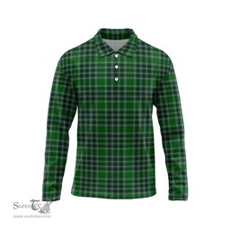Scottish MacDonald Lord of the Isles Hunting Tartan Long Sleeve Plaid Polo Shirt