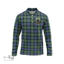 Scottish MacDonell of Glengarry Ancient Clan Crest Tartan Polo Long Sleeve Plaid Polo Shirt