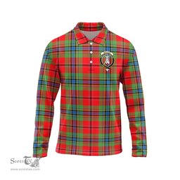 Scottish MacLean of Duart Modern Clan Crest Tartan Polo Long Sleeve Plaid Polo Shirt