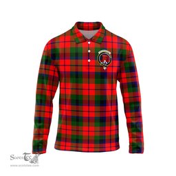 Scottish MacNaughton Modern Clan Crest Tartan Polo Long Sleeve Plaid Polo Shirt