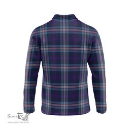Scottish Nevoy Tartan Long Sleeve Plaid Polo Shirt