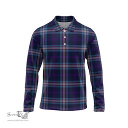 Scottish Nevoy Tartan Long Sleeve Plaid Polo Shirt