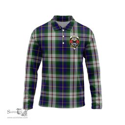 Scottish MacLeod Of Californian Clan Crest Tartan Polo Long Sleeve Plaid Polo Shirt