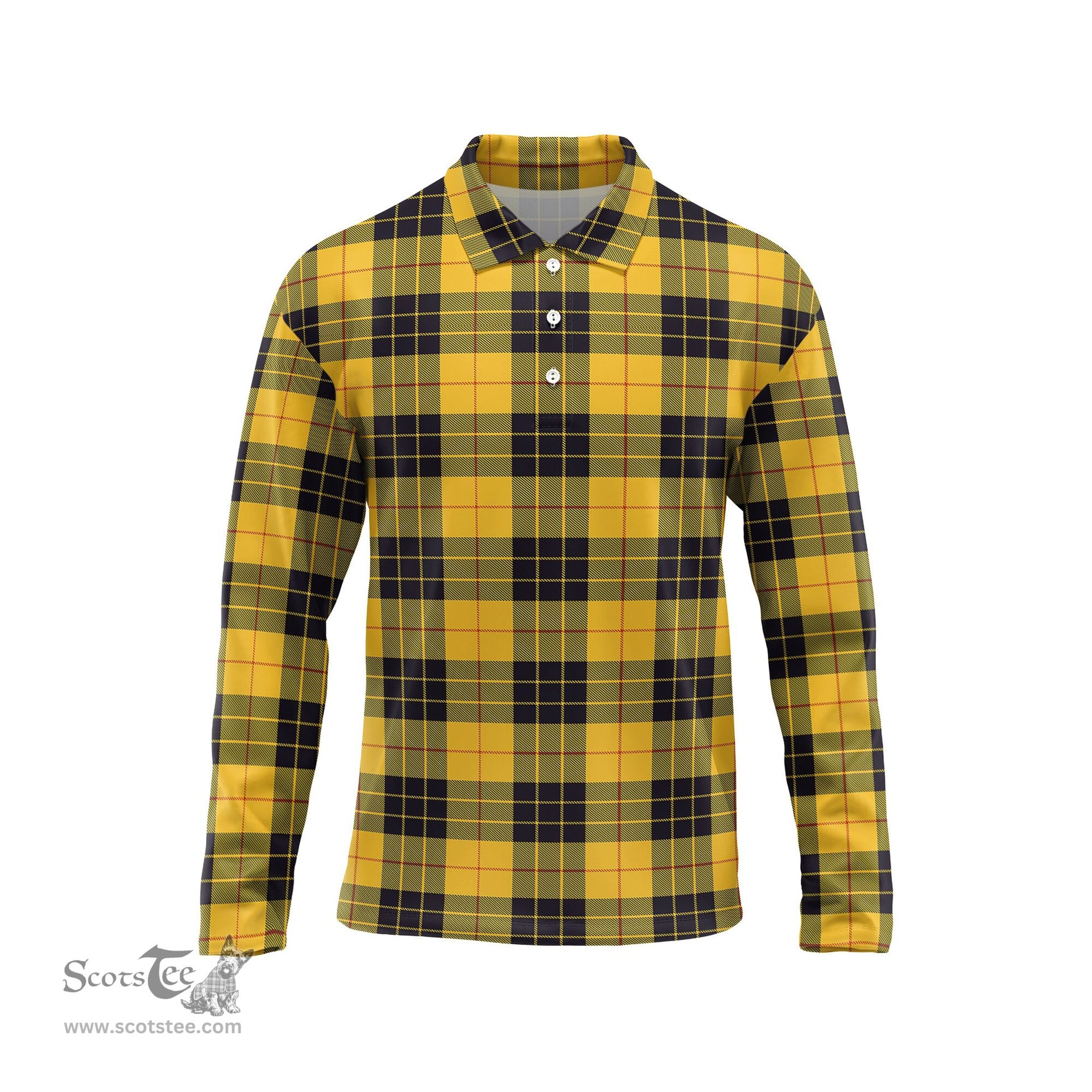 Scottish MacLeod of Lewis Ancient Tartan Long Sleeve Plaid Polo Shirt