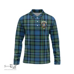 Scottish Robertson Hunting Ancient Clan Crest Tartan Polo Long Sleeve Plaid Polo Shirt