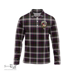 Scottish MacDonald Dress Clan Crest Tartan Polo Long Sleeve Plaid Polo Shirt
