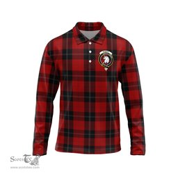 Scottish Ramsay Clan Crest Tartan Polo Long Sleeve Plaid Polo Shirt