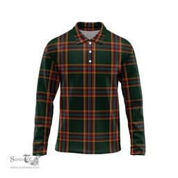 Scottish Moran Family Ubique Tartan Long Sleeve Plaid Polo Shirt