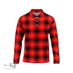 Scottish MacIver Modern Tartan Long Sleeve Plaid Polo Shirt