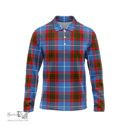 Scottish Preston Tartan Long Sleeve Plaid Polo Shirt