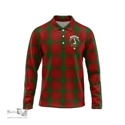 Scottish MacQuarrie Clan Crest Tartan Polo Long Sleeve Plaid Polo Shirt